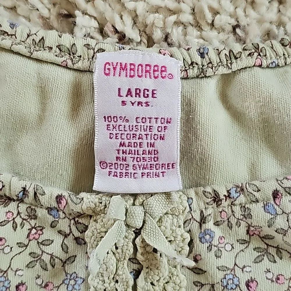 Vintage Gymboree Girls Cottage Floral Long Sleeve Dress Large 5 Yrs 2002 Cotton